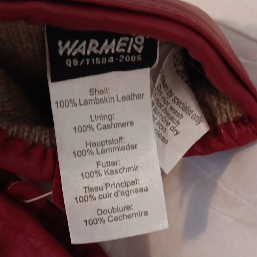 Warm Ruby Red Leather Gloves - image 3